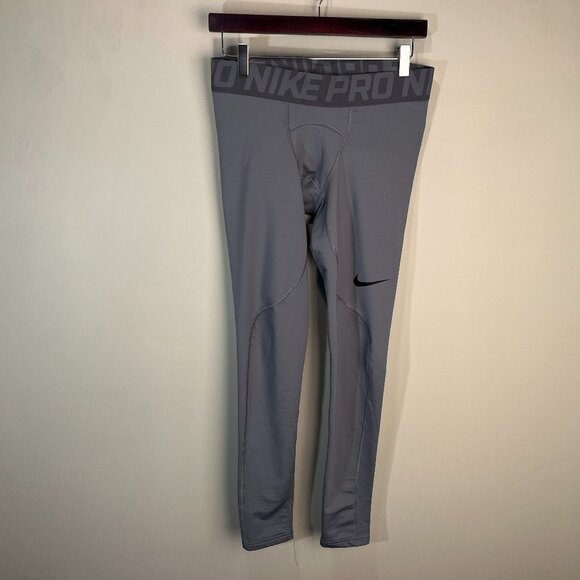Nike Pro Men's gray base layer dri-fit Compression Pants Large L EUC - Picture 1 of 5